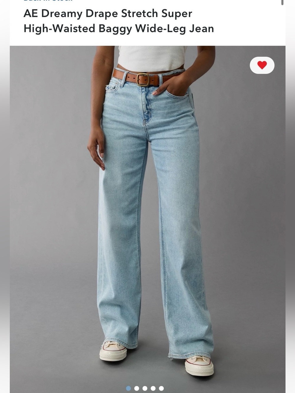 American Eagle Outfitters Light Blue Wide Leg Jeans - Picture 4 of 5
